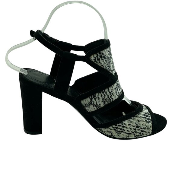 IMPO Shoes Sz 7M Black/White Reptile Print Sandals - Picture 3 of 7